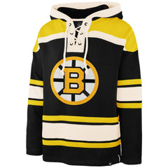 NHL Black David Pastrnak Boston Bruins '47 Player Name & Number Lacer Hoodie