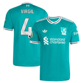Virgil van Dijk Liverpool 2025/26 Third Player Jersey - Adidas Green