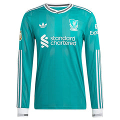 Virgil van Dijk Liverpool 2025/26 Third Long Sleeve Player Jersey - Adidas Green