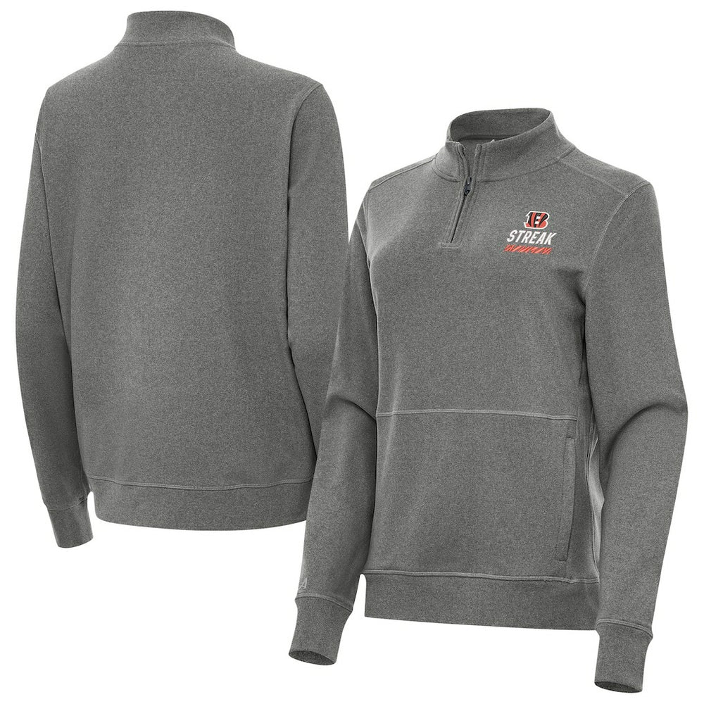Antigua Women's Streak Crush Quarter-Zip Pullover - Cincinnati Bengals
