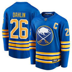 NHL Royal Rasmus Dahlin Buffalo Sabres Fanatics Home Captain Patch Breakaway Jersey