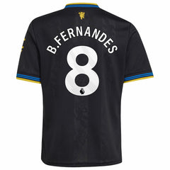 Bruno Fernandes Manchester United Youth 2025/26 Third Replica Player Jersey - Adidas Black