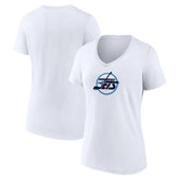 NHL White Winnipeg Jets Women's Primary Logo V-Neck T-Shirt