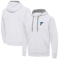 NHL White St. Louis Blues Antigua Victory Full-Zip Hoodie