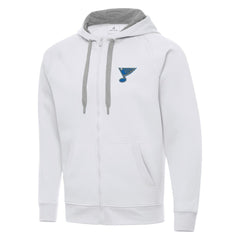 NHL White St. Louis Blues Antigua Victory Full-Zip Hoodie