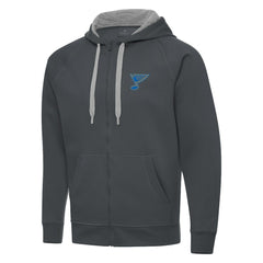 NHL Charcoal St. Louis Blues Antigua Victory Full-Zip Hoodie