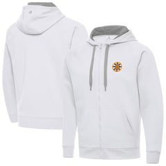 NHL White Boston Bruins Antigua Victory Full-Zip Hoodie