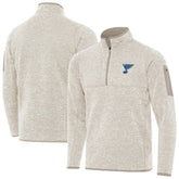 NHL Oatmeal St. Louis Blues Antigua Fortune Quarter-Zip Pullover Jacket