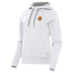 NHL White Boston Bruins Antigua Women's Victory Full-Zip Hoodie