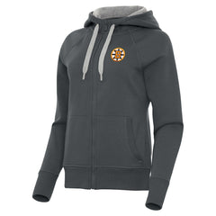NHL Charcoal Boston Bruins Antigua Women's Victory Full-Zip Hoodie