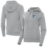 NHL Heather Gray St. Louis Blues Antigua Women's Victory Full-Zip Hoodie