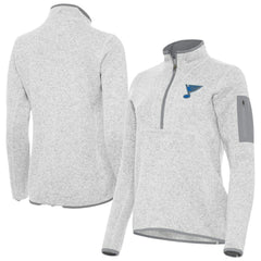 NHL Heather Gray St. Louis Blues Antigua Women's Fortune Half-Zip Pullover