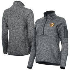 NHL Heather Black Boston Bruins Antigua Women's Fortune Half-Zip Pullover