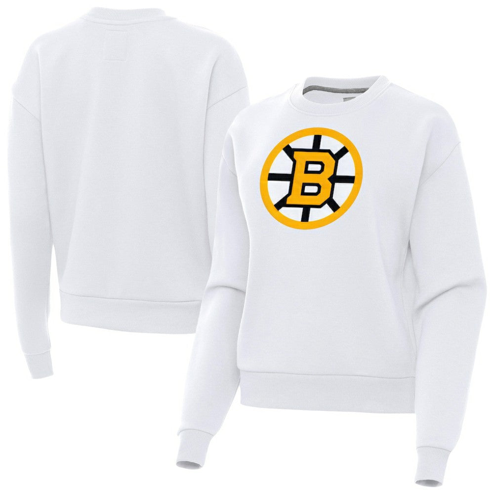NHL White Boston Bruins Antigua Women's Victory Pullover Sweatshirt