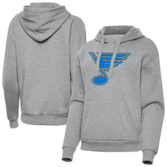 NHL Heather Gray St. Louis Blues Antigua Women's Victory Pullover Hoodie