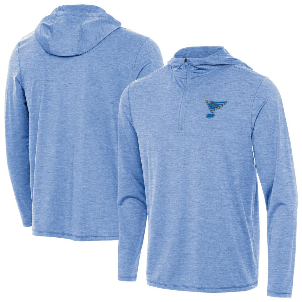 NHL Heather Blue St. Louis Blues Antigua Tidy Quarter-Zip Hoodie