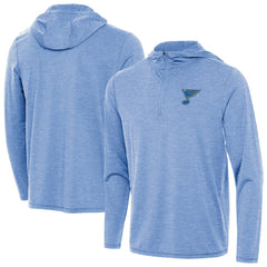 NHL Heather Blue St. Louis Blues Antigua Tidy Quarter-Zip Hoodie