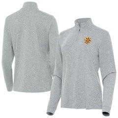 NHL Heather Gray Boston Bruins Antigua Mentor Long Sleeve Quarter-Zip Mock Polo