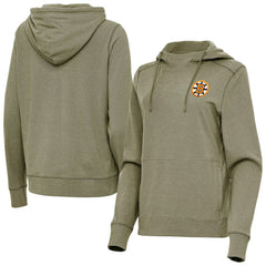 NHL Olive Boston Bruins Antigua Women's Justice Pullover Hoodie