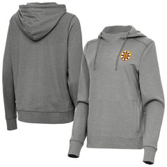 NHL Heather Black Boston Bruins Antigua Women's Justice Pullover Hoodie