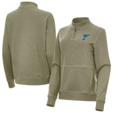 NHL Olive St. Louis Blues Antigua Women's Crush Quarter-Zip Pullover
