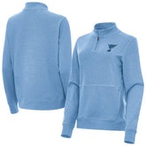 NHL Heather Blue St. Louis Blues Antigua Women's Crush Quarter-Zip Pullover