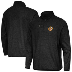 NHL Heather Black Boston Bruins Antigua Certain Tri-Blend Quarter-Zip Top
