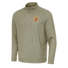 NHL Olive Boston Bruins Antigua Subtle Quarter-Zip Sweatshirt