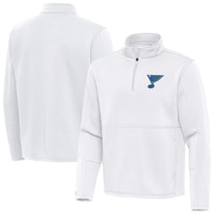 NHL White St. Louis Blues Antigua Twist Quarter-Zip Pullover Jacket