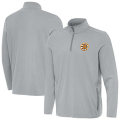 NHL Gray Boston Bruins Antigua Perilous Quarter-Zip Sweatshirt