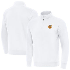 NHL White Boston Bruins Antigua Victory Quarter-Zip Pullover Top