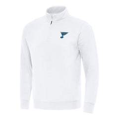 NHL White St. Louis Blues Antigua Victory Quarter-Zip Pullover Top
