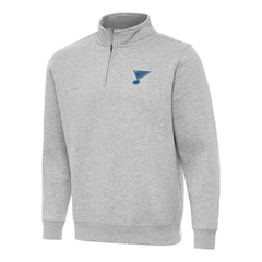 NHL Heather Gray St. Louis Blues Antigua Victory Quarter-Zip Pullover Top