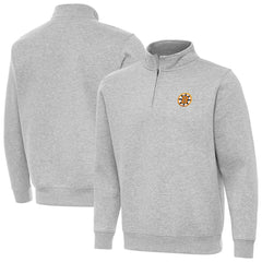 NHL Heather Gray Boston Bruins Antigua Victory Quarter-Zip Pullover Top