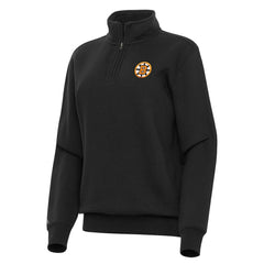 NHL Black Boston Bruins Antigua Women's Victory Quarter-Zip Pullover Top