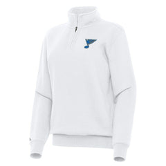 NHL White St. Louis Blues Antigua Women's Victory Quarter-Zip Pullover Top