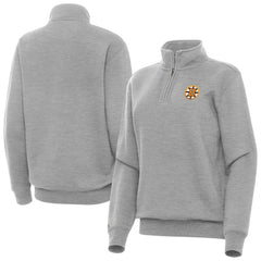 NHL Heather Gray Boston Bruins Antigua Women's Victory Quarter-Zip Pullover Top