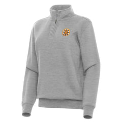 NHL Heather Gray Boston Bruins Antigua Women's Victory Quarter-Zip Pullover Top