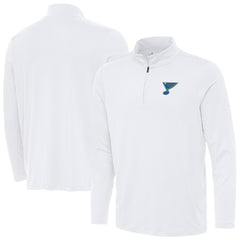 NHL White St. Louis Blues Antigua Reprocess Quarter-Zip Pullover