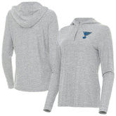 NHL Heather Gray St. Louis Blues Antigua Women's Daybreak Quarter-Zip Hoodie