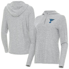 NHL Heather Gray St. Louis Blues Antigua Women's Daybreak Quarter-Zip Hoodie