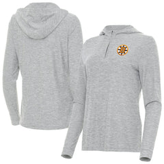 NHL Heather Gray Boston Bruins Antigua Women's Daybreak Quarter-Zip Hoodie