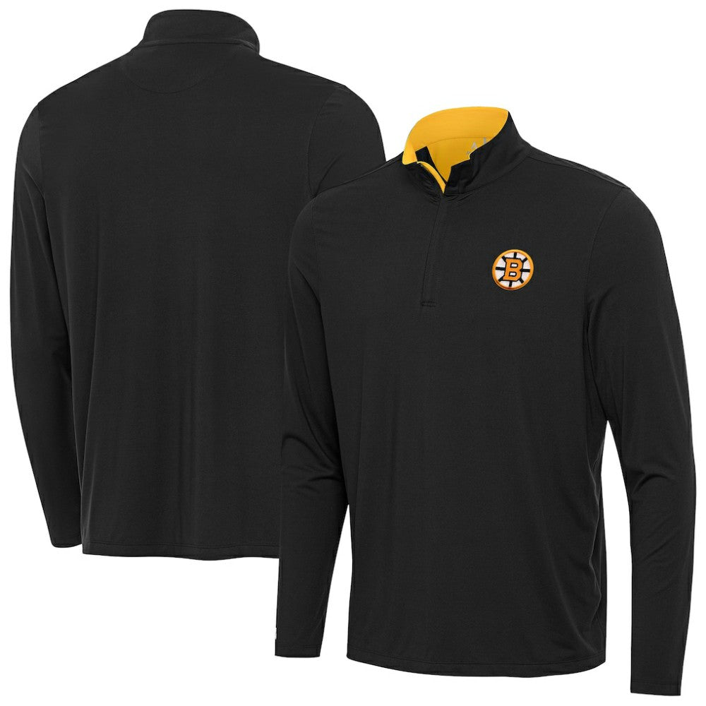 NHL Black Boston Bruins Antigua Content Quarter-Zip Jacket