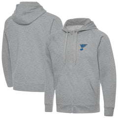 NHL Heather Gray St. Louis Blues Antigua Victory Full-Zip Hoodie