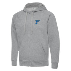 NHL Heather Gray St. Louis Blues Antigua Victory Full-Zip Hoodie