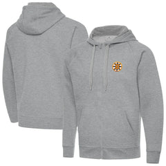NHL Heather Gray Boston Bruins Antigua Victory Full-Zip Hoodie