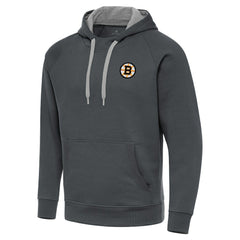 NHL Charcoal Boston Bruins Antigua Victory Pullover Hoodie