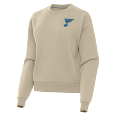 NHL Khaki St. Louis Blues Antigua Women's Victory Pullover Sweatshirt