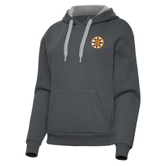 NHL Charcoal Boston Bruins Antigua Women's Victory Pullover Hoodie