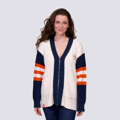 MLB Houston Astros Lusso Women's Shyla Knit V-Neck Full-Zip Sweater